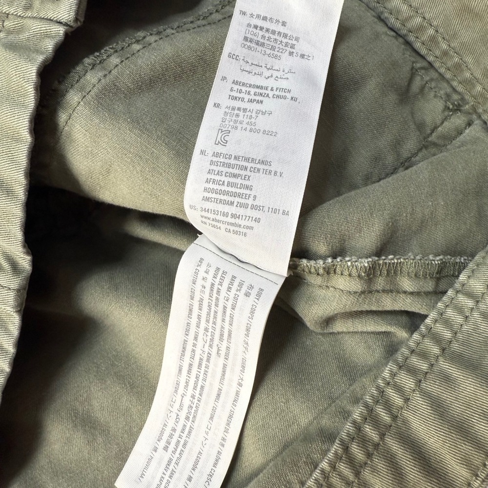 Hollister Women's‎ Army Green Anorak Jacket Gray Sweatshirt Sleeves And Hood - Picture 9 of 10